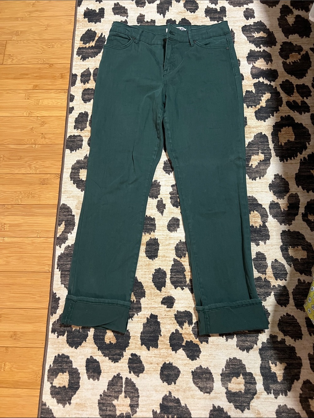 Code Bleu Forest Green Straight-Leg Jeans